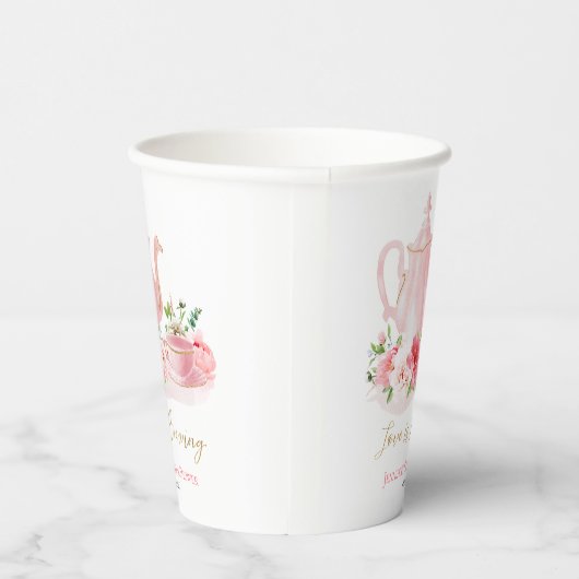 Liebe bricht | Gilded Pink Brautparty Pappbecher (Rechts)