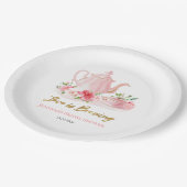 Liebe bricht | Gilded Pink Brautparty Pappteller (Schrägansicht)