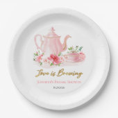 Liebe bricht | Gilded Pink Brautparty Pappteller (Vorderseite)