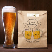 Liebe bricht handgezeichnete Bierbrille Hochzeit Geschenktütchen