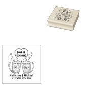 Liebe bricht handgezeichnete Bierbrille Hochzeit Gummistempel (Stempel)