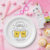 Liebe bricht handgezeichnete Bierbrille Hochzeit Pappteller (Party)