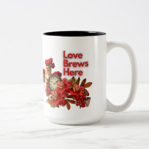 Liebe bricht hier - Feiern Liebe Dieses Valentinst Zweifarbige Tasse
