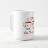 Liebe bricht hier - Niedliches romantisches Kaffee Kaffeetasse (Vorderseite Links)