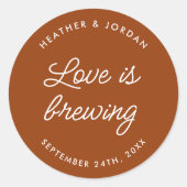 Liebe bricht Hochzeitscoffee-Lieblinge Runder Aufkleber (Vorderseite)