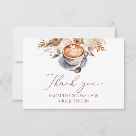 Liebe bricht Kaffee Brautparty Danke (Vorderseite)