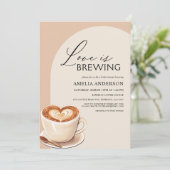 Liebe bricht modernes Arch Coffee Brautparty Einladung (Stehend Vorderseite)