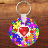 Liebe bricht Thru Autismus Schlüsselanhänger (Vorderseite)