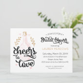 Liebe Bridal Dusche Einladung (Stehend Vorderseite)