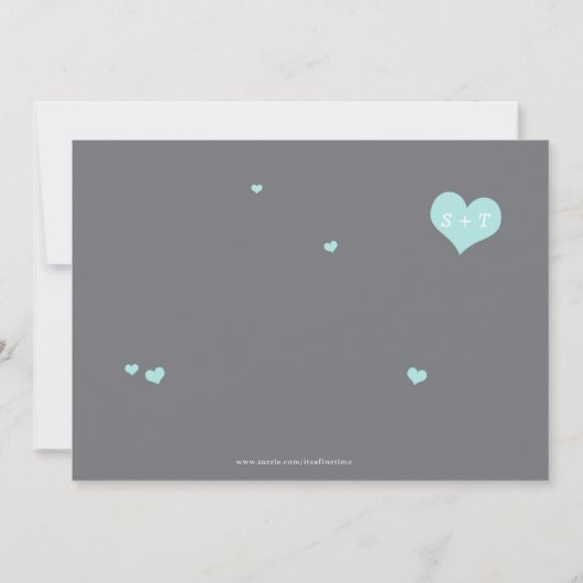 Liebe Bridal Dusche Einladung Blau & Grau (Rückseite)