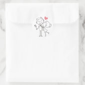 Liebe Bride Groom Herzlich Schwarz & Weiß Hochzeit Runder Aufkleber (Tasche)