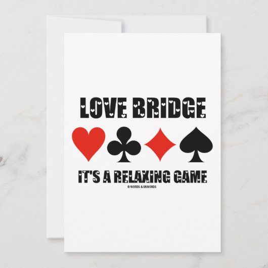 Liebe Bridge Ein entspannendes Spiel mit vier Kart Einladung (Vorderseite)