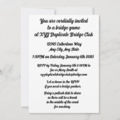 Liebe Bridge Ein entspannendes Spiel mit vier Kart Einladung (Rückseite)