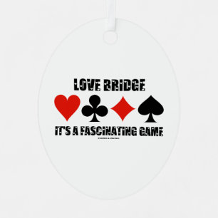 Liebe Bridge Es ist ein faszinierender Game Card A Ornament Aus Metall