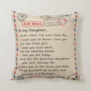 Liebe Brief an meine Tochter von Mama Geburtstagsg Kissen