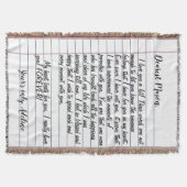 Liebe Brief Geschenk Ehemann Ehefrau für Ihm Blank Decke (Vorderseite)