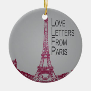 Liebe-Briefe aus Paris Keramikornament