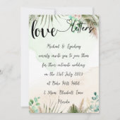 Liebe Briefe handgeschriebene Boho Themed Wedding Einladung (Vorderseite)