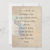 Liebe Briefe MICRO WEDD handgeschriebener Pfau Einladung (Vorderseite)