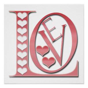 Liebe Briefe mit Herzen von Shirley Taylor Poster