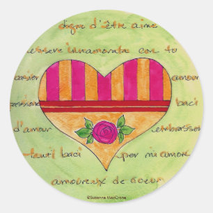 Liebe Briefe & Rose - Aufkleber