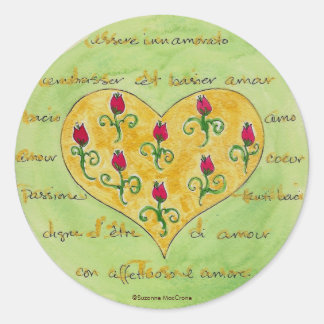 Liebe Briefe & Rose Buds - Aufkleber