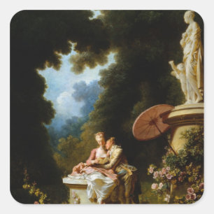 Liebe Briefe von Jean Honore Fragonard Quadratischer Aufkleber