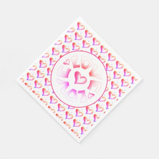 Liebe Bright Hearts Serviette (Ecke)