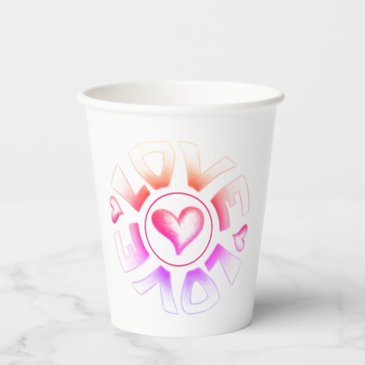 Liebe Bright Paper Cups Pappbecher (Vorderseite)