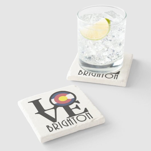 LIEBE Brighton Colorado Steinuntersetzer (Seitenansicht)