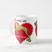 Liebe Brindle Great Dane Kaffeetasse (Vorderseite Links)