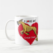 Liebe Brindle Great Dane Kaffeetasse (Links)