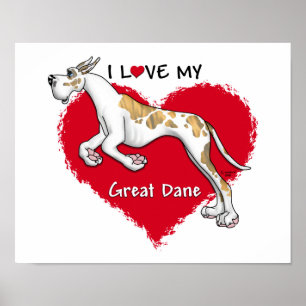 Liebe Brindlequin Great Dane Poster
