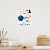 Liebe bringt Ihnen Zuhause Willkommenspender Zuhau Poster (Küche)