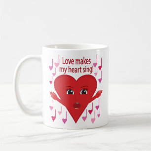 "Liebe bringt mein Herz zum Singen!" Singendes Her Kaffeetasse