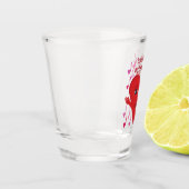 "Liebe bringt mir das Herz zum singen!" Gesangsher Schnapsglas (Links)