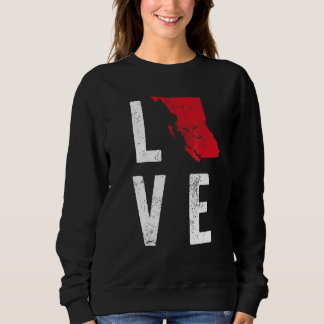 Liebe British Columbia Map Canada National Day Sweatshirt