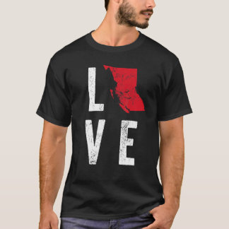 Liebe British Columbia Map Canada National Day T-Shirt