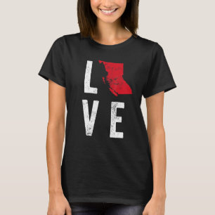 Liebe British Columbia Map Canada National Day T-Shirt