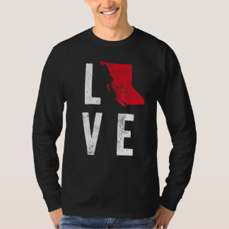 Liebe British Columbia Map Canada National Day T-Shirt