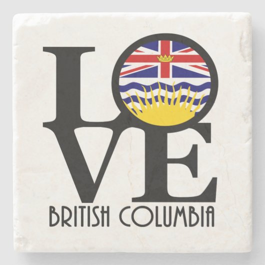 LIEBE British Columbia Steinuntersetzer (Vorderseite)