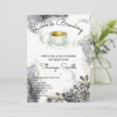 Liebe briwing Black&Gold Rose Tee Brautparty Einladung (Stehend Vorderseite)