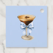 Liebe brodelt Blue Bow Kaffee Brautparty Geschenkanhänger (Rückseite)