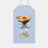 Liebe brodelt Blue Bow Kaffee Brautparty Geschenkanhänger (Rückseite)