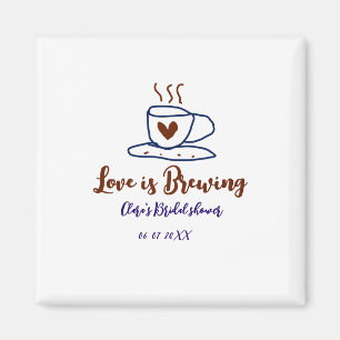 Liebe brodelt braune blaue Brautparty Namen einfüg Magnet