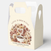 Liebe brodelt Braune Florale Kaffe Herz Hochzeit Geschenkschachtel (Geöffnet)
