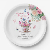 Liebe brodelt Butterfly Brautparty-Teeparty Pappteller (Vorderseite)