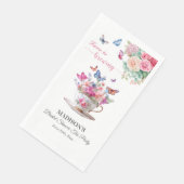 Liebe brodelt Butterfly Brautparty-Teeparty Serviette (Ecke)