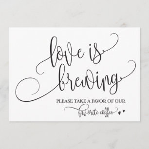 Liebe brodelt Coffee Bar Hochzeitsschild Einladung