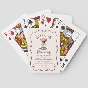 Liebe brodelt Espresso Martini Junggesellinnenabsc Spielkarten